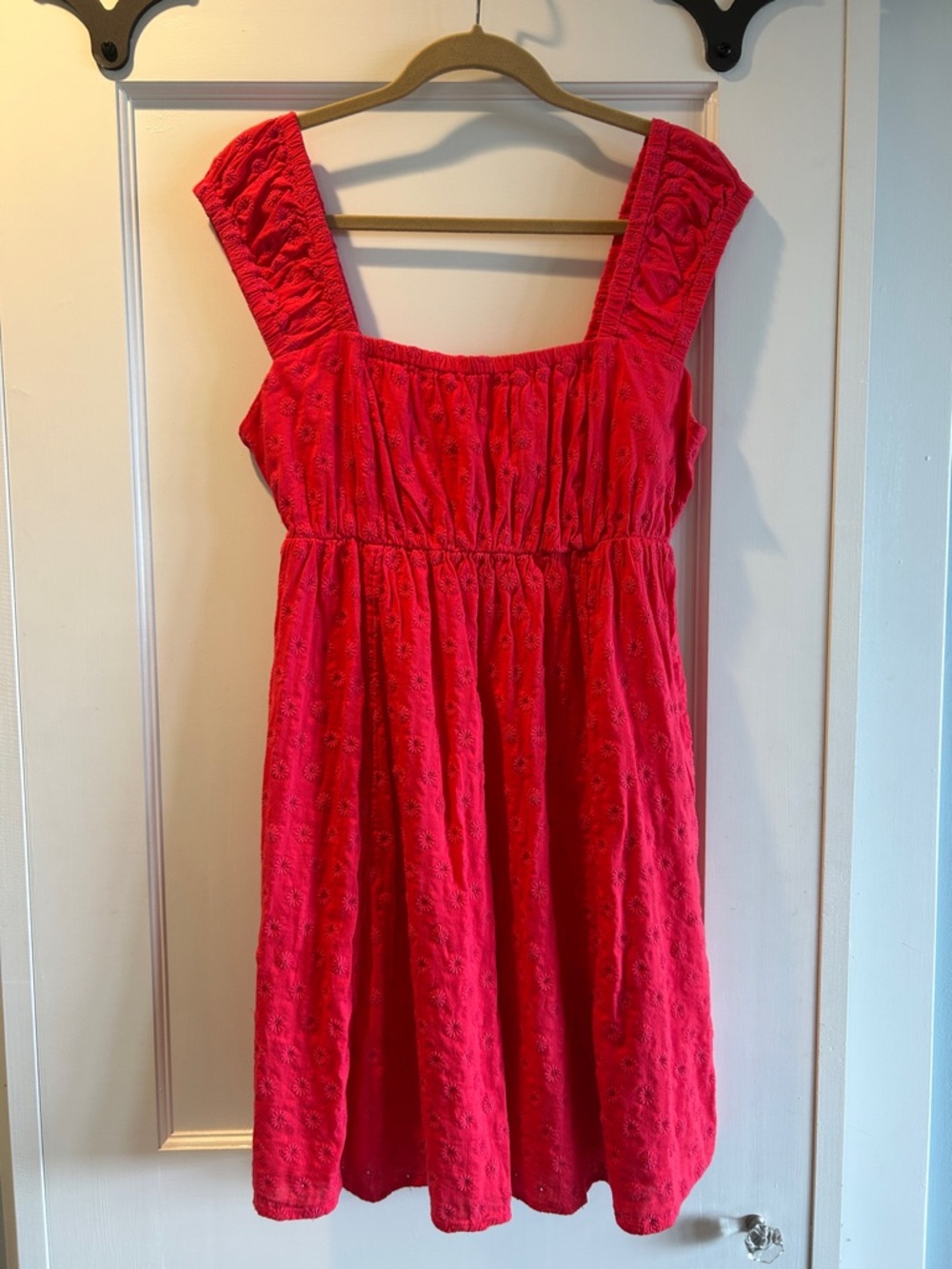Old Navy Bright Pink Eyelet Sundress with Wide Straps Size M